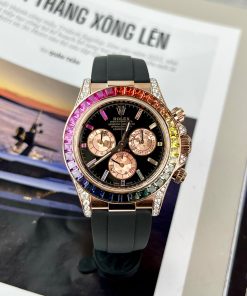 Rolex Daytona 18K Rose Gold Wrapped and Moissanite Diamonds Rep 11