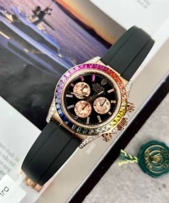 Rolex Daytona 18K Rose Gold Wrapped and Moissanite Diamonds Rep 11