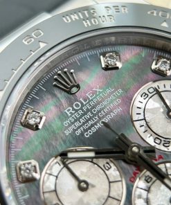 Rolex Daytona Best Replica Custom Purple Mother Of Pearl Dial & Moissanite BTF 40mm (2)