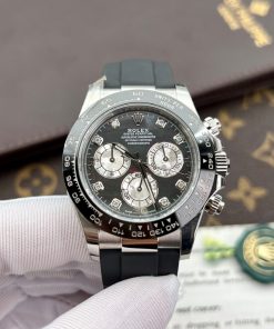 Rolex Daytona Best Replica Custom Purple Mother Of Pearl Dial & Moissanite BTF 40mm (4)
