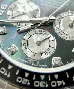 Rolex Daytona Customs Purple Mother Of Pearl Dial & Moissanite Best Replica BTF 40mm (9)