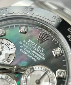 Rolex Daytona Customs Purple Mother Of Pearl Dial & Moissanite Best Replica BTF 40mm (9)