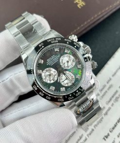 Rolex Daytona Customs Purple Mother Of Pearl Dial & Moissanite Best Replica BTF 40mm (9)