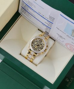 Rolex Daytona Eye Of Tiger Gold Wrapped Customs Moissanite Diamonds (2)
