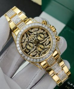 Rolex Daytona Eye Of Tiger Gold Wrapped Customs Moissanite Diamonds (13)