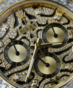 Rolex Daytona Eye Of Tiger Gold Wrapped Customs Moissanite Diamonds (13)