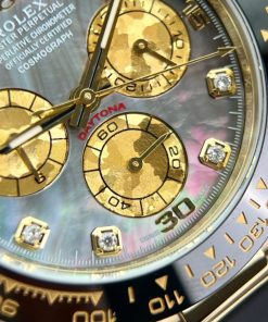 Rolex Daytona Purple Mother Of Pearl Dial & Moissanite Best Replica Watch 40mm (8)