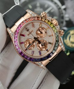 Rolex Daytona Rainbow 116595RBOW Gold Wrapped Customs Moissanite Ruby Sapphire 40mm (4)