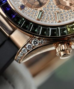 Rolex Daytona Rainbow 116595RBOW Gold Wrapped Customs Moissanite Ruby Sapphire 40mm (6)