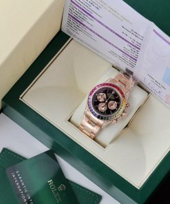 Rolex Daytona Rainbow 116595RBOW Real Gold 18K & Natural Diamonds Gemstone 40mm (12)