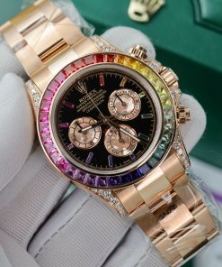 Rolex Daytona Rainbow 116595RBOW Real Gold 18K & Natural Diamonds Gemstone 40mm (12)