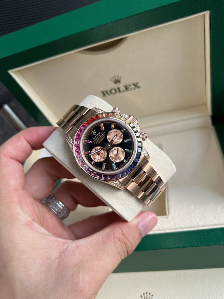 Rolex Daytona Rainbow Custom Diamonds Moissanite 18K Gold Wrapped TW 40mm (2)