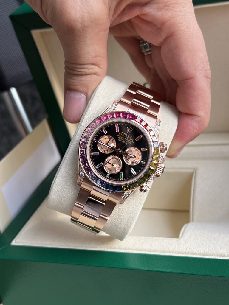 Rolex Daytona Rainbow Custom Diamonds Moissanite 18K Gold Wrapped TW 40mm (2)