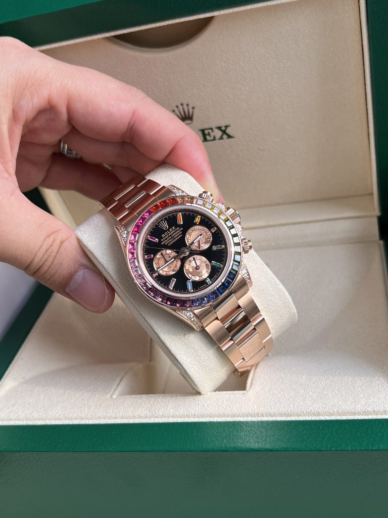 Rolex Daytona Rainbow Custom Diamonds Moissanite 18K Gold Wrapped TW 40mm (2)