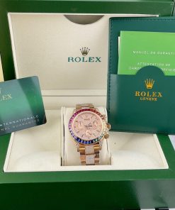 Rolex Daytona Rainbow Custom Full Diamonds & Synthentic Sapphire Ruby Gold Wrapped