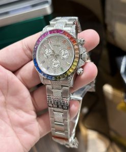 Rolex Daytona Rainbow Full Diamonds Fake Watches 40mm (5)