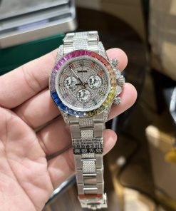 Rolex Daytona Rainbow Full Diamonds Fake Watches 40mm (5)