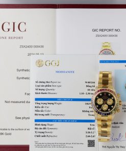 Rolex Daytona Rainbow Gold Wrapped Customs Sapphire Ruby Moissanite 40mm (1)
