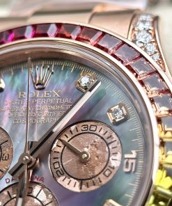 Rolex Daytona Rainbow Natural Diamond Watch with Gold Wrapped MOP Dial 40mm (11)
