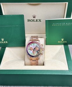 Rolex Daytona Rainbow Natural Diamond Watch with Gold Wrapped MOP Dial 40mm (11)