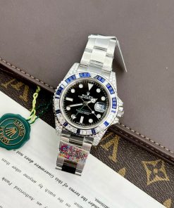 Rolex GMT-Master II 116759SA Customs Moissanite Sapphire Diamonds 40mm (5)
