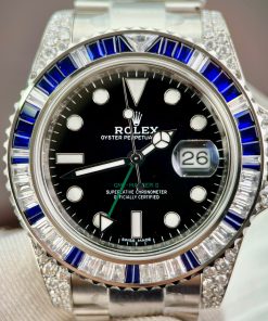 Rolex GMT-Master II 116759SA Customs Moissanite Sapphire Diamonds 40mm (5)
