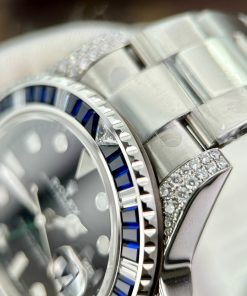 Rolex GMT-Master II 116759SA Customs Moissanite Sapphire Diamonds 40mm (5)