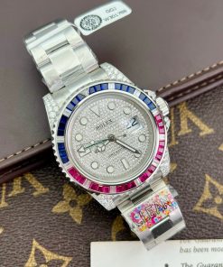 Rolex GMT-Master II 116759SARU Custom Moissanite Sapphire Diamonds 40mm (10)