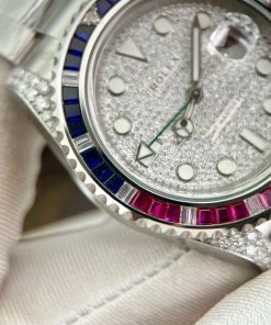 Rolex GMT-Master II 116759SARU Custom Moissanite Sapphire Diamonds 40mm (10)