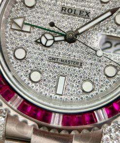 Rolex GMT-Master II 116759SARU Custom Moissanite Sapphire Diamonds 40mm (10)