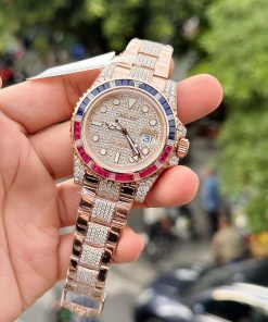 Rolex GMT-Master II 126755 SARU 18K Gold Wrapped Custom Moissanite Sapphire 41mm (1)