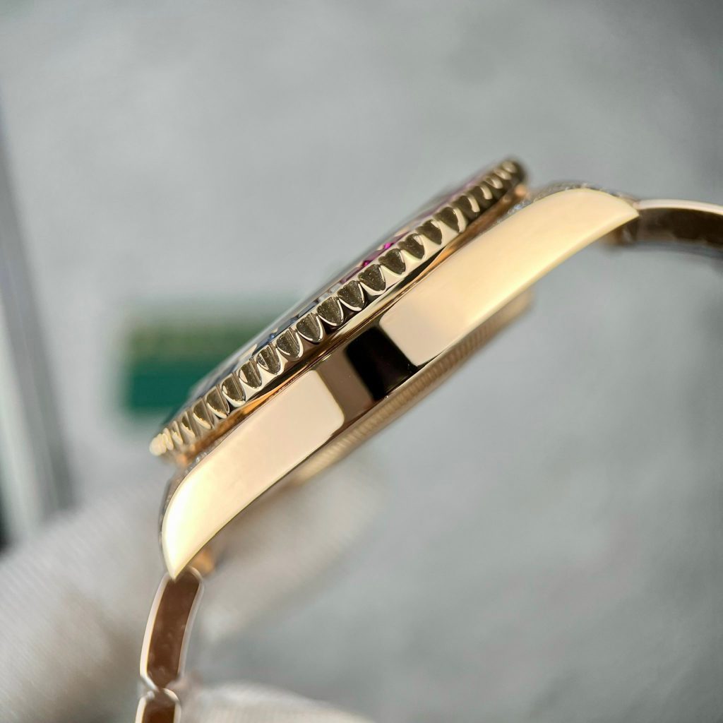 Rolex GMT-Master II 126755 SARU 18K Gold Wrapped Custom Moissanite Sapphire 41mm (11)