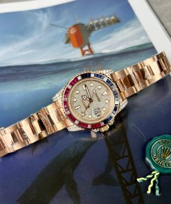 Rolex GMT-Master II 126755 SARU 18K Gold Wrapped Custom Moissanite Sapphire 41mm (3)