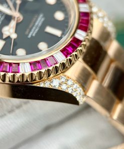 Rolex GMT-Master II 126755 SARU 18K Gold Wrapped Custom Moissanite Sapphire 41mm (11)