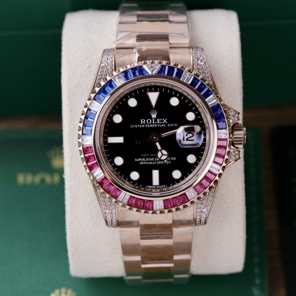 Rolex GMT-Master II Custom CZ Diamonds Fake Watch TW Factory 40mm (11)