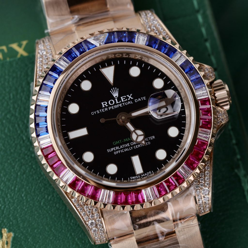 Rolex GMT-Master II Custom CZ Diamonds Fake Watch TW Factory 40mm (11)