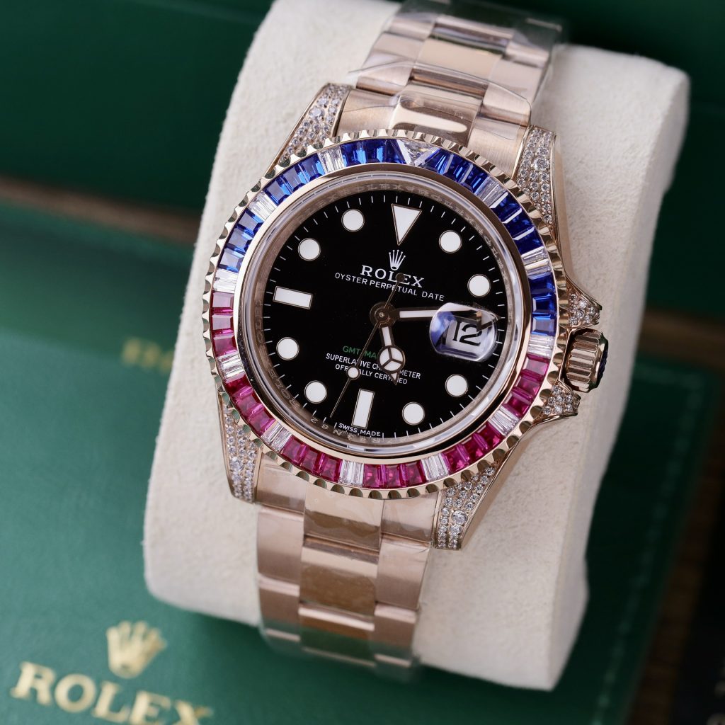 Rolex GMT-Master II Custom CZ Diamonds Fake Watch TW Factory 40mm (11)