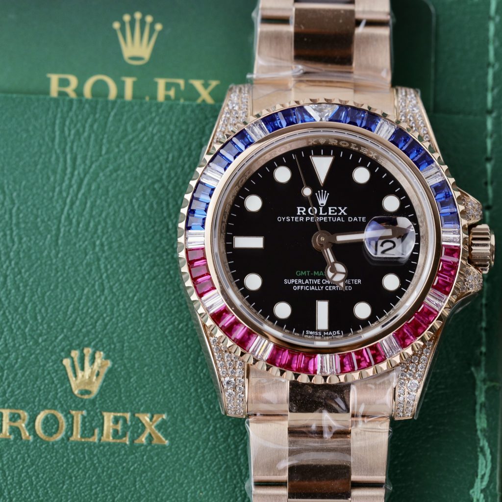 Rolex GMT-Master II Custom CZ Diamonds Fake Watch TW Factory 40mm (11)