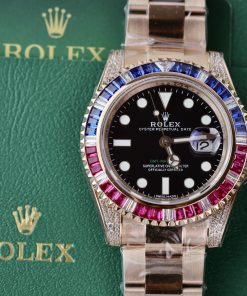 Rolex GMT-Master II Custom CZ Diamonds Fake Watch TW Factory 40mm (11)