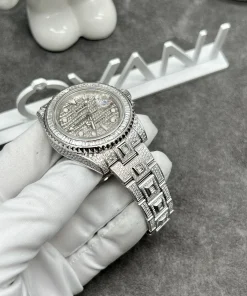 Rolex GMT-Master II Iced Out Customs 18K White Gold Natural Diamonds 40mm