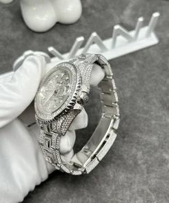 Rolex GMT-Master II Iced Out Customs 18K White Gold Natural Diamonds 40mm