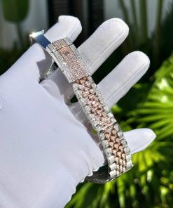 Rolex Iced Out Custom Full Moissanite Diamonds DateJust Best Replica (3)