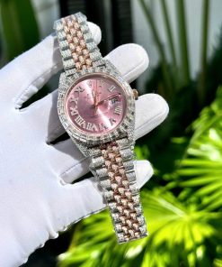 Rolex Iced Out Custom Full Moissanite Diamonds DateJust Best Replica (3)