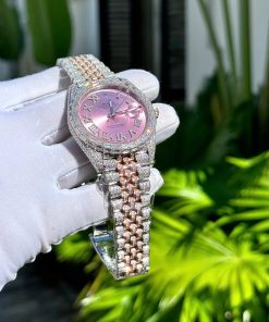 Rolex Iced Out Custom Full Moissanite Diamonds DateJust Best Replica (3)