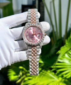 Rolex Iced Out Custom Full Moissanite Diamonds DateJust Best Replica (3)