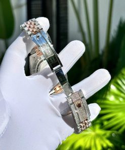 Rolex Iced Out Custom Full Moissanite Diamonds DateJust Best Replica (3)