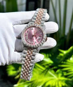 Rolex Iced Out Custom Full Moissanite Diamonds DateJust Best Replica (3)