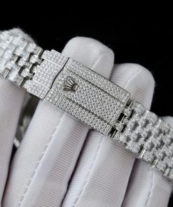 Rolex Iced Out Customs Full Moissanite Diamonds Best Replica 41mm (1)