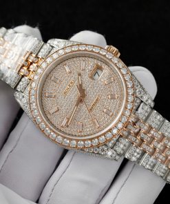 Rolex Iced Out DateJust Demi Custom Full Moissanite Diamonds Hong Kong 41mm (2)