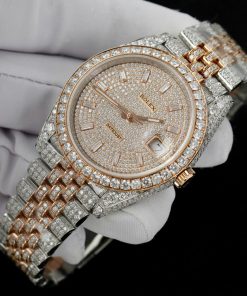 Rolex Iced Out DateJust Demi Custom Full Moissanite Diamonds Hong Kong 41mm (2)
